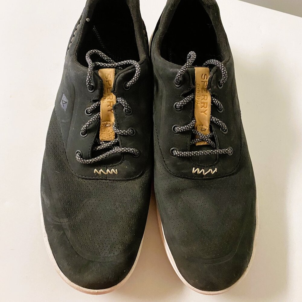 Sperry men's black suede lace up loafers shoes size 12M